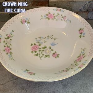 Crown Ming Fine China Bird Of Paradise Serving Bowl 9 1/4"